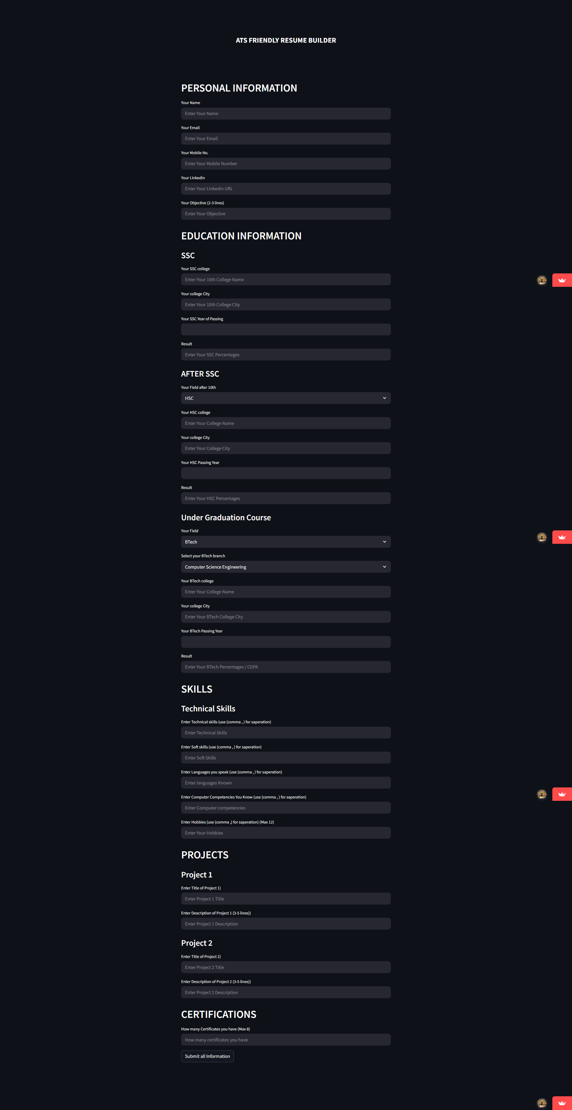 resume builder project img